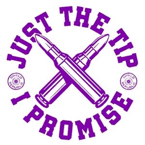 Purple Glossy 6x6 Just The Tip bullet Premium permanent vinyl decal